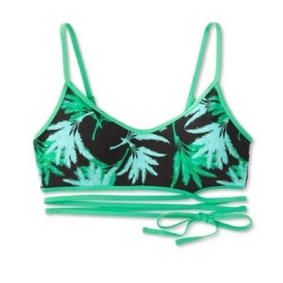 Fe Noel x Target Feathered Palm Print Bralette Bikini Top - Picture 2 of 14